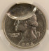 1994-P 25c Washington Quarter 20% Indent & Partial Collar CACG AU58