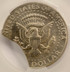 1972-D 50c Kennedy Half 20% Curved Clip & Rim Clip CACG MS62