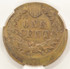 1902 1c Indian Cent Struck 12% Off-Center CACG AU50 Brown