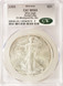 2009 $1 Silver Eagle Partial Collar and 2% Misaligned Die Obverse CACG MS65