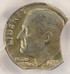 1977 10c Roosevelt Dime 12% Double Curved Clipped PCGS MS65