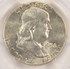 1958 50c Franklin Half 2% Curved Clip at 1:00 PCGS MS64