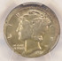 1944 10c Mercury Dime Broadstruck PCGS UNC Details