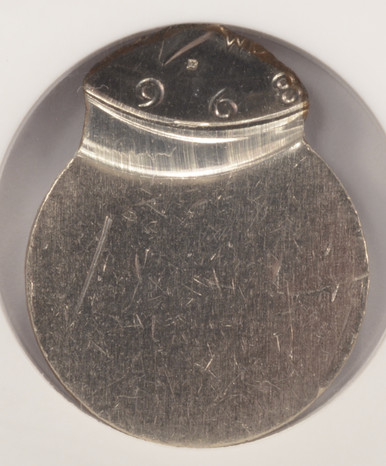 1968-D 50c Kennedy Half Struck 80% Off-Center on T-1 Quarter Blank
