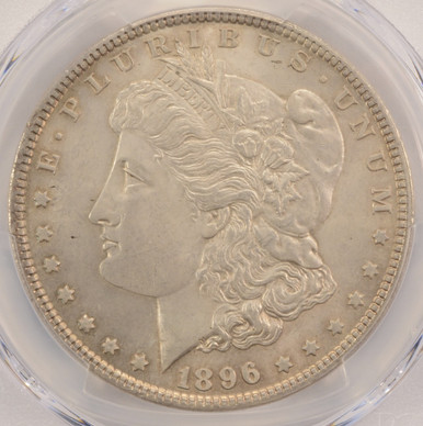 1896 $1 Morgan Dollar Partial Collar Strike PCGS MS63