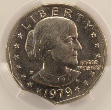 1979-P $1 SBA Dollar 2% Curved Clip at K-7 CACG MS62