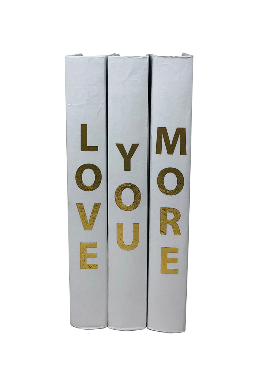 Gold Lettering Vertical Quote - Love You More / Off-White Cover / 9.5