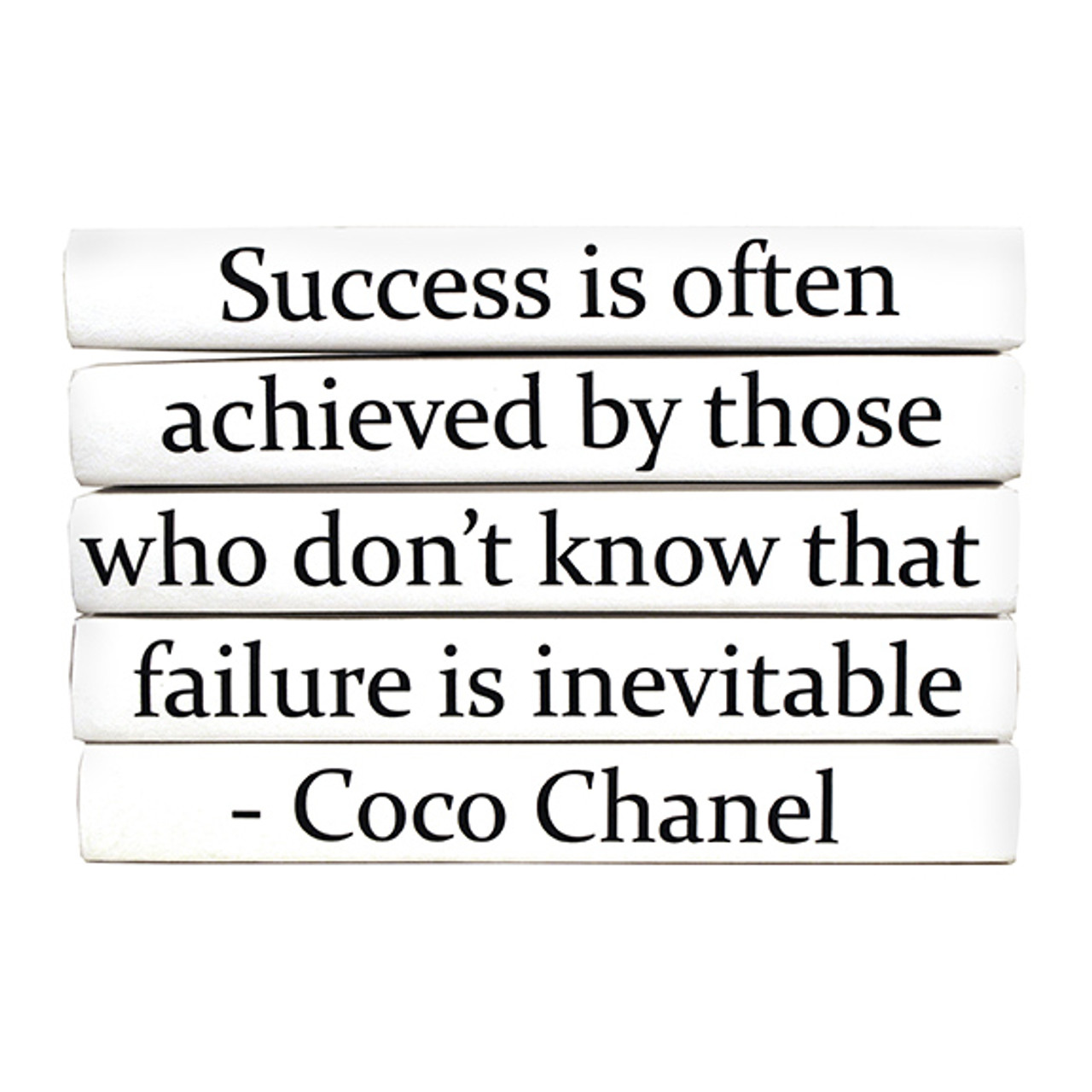 5 Vol. Coco Chanel Success is often achieved quote / Black Covers /  9.5 wide / Approx. 6.25 tall