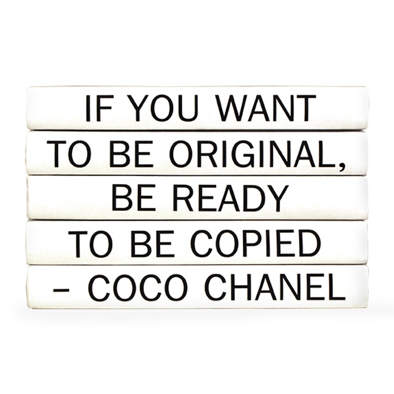 5 Vol. Coco Chanel If you want to be Quote/ Black Covers / 9.5 wide /  Approx. 6.25 tall