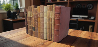 14 Volume Leather-Bound Stack of Random Titles - ONLY ONE AVAILABLE