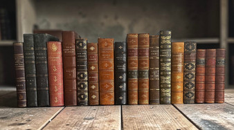 18 Vol. Vintage and Antiquarian leather-bound books / 7-8" inches - ONLY ONE AVAILABLE