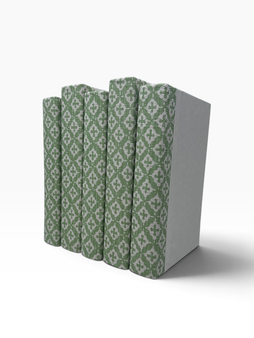 Asher Green Tendril Fabric /Off-White Covers/ 8.5"-9.5"