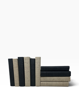 10 Vol-Grasscloth Mix-Mont-Black and Malt Straw/Off-White Covers/ 8.5"-9.5"
