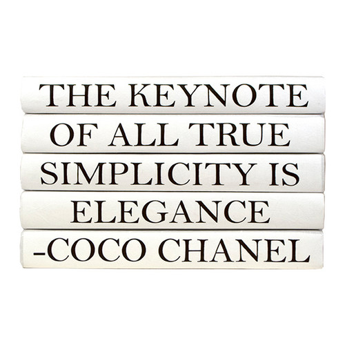 5 Vol. Coco Chanel The keynote of all Quote/ Black Covers