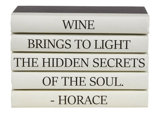 5 vol. "wine brings to light" Quote/ Black Covers / 9.5" wide / Approx. 6.25" tall