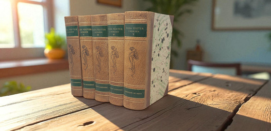 5 Volume Brown with Green Labels - ONLY ONE AVAILABLE