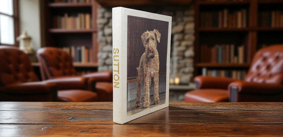 Gold Lettered Pet Name & Photo on Cream Bound Coffee Table Journal