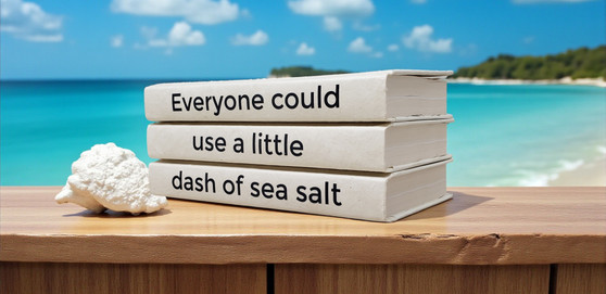 3 Vol. "Dash of Sea Salt" Quote / Off-White Covers / 9.5" 3 Vol. "Dash of Sea Salt" Quote / Off-White Covers / 9.5"