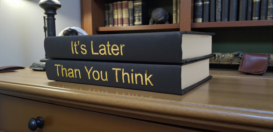 2 Vol. "It's Later Than You Think" / Black Covers / 9.5" wide / Approx. 2.5" tall
