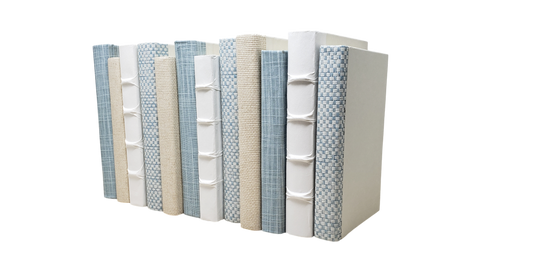 12 Vol. Spa Breeze Textures-3 Dusty-Bl, 3 RB-White, 3 Grasscloth, 3 Weave-Spablue/Off-White Covers/ 8.5"-9.5"