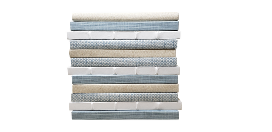 12 Vol. Spa Breeze Textures XL- 3 Dusty-Bl-XL, 3 RB-White-XL, 3 Grasscloth-XL, 3 Weave-Spablue-XL /Off-White Covers/12"-14"