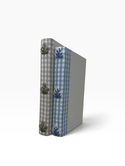 Sue Belle-Blue Check with Flower/Off-White Covers/ 8.5"-9.5"