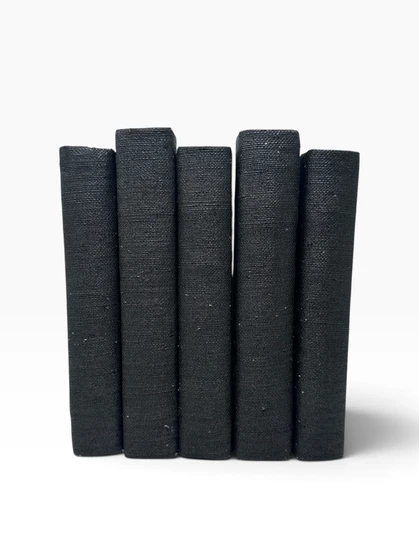 Montgomery Grasscloth-Black /Off-White Covers/ 8.5"-9.5"