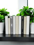 White and natural parchment bound spines with a touch of modern hardbound books in black, grays, naturals and white - (By the Foot)
