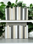 24 Vol. White, natural and gray parchment bound spines