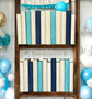 24 Vol. Natural with blues parchment bound stack