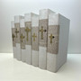 7 Vol. Gold Cross on Bible Pages-Cream / Off-White Covers / 8.5-9.5"