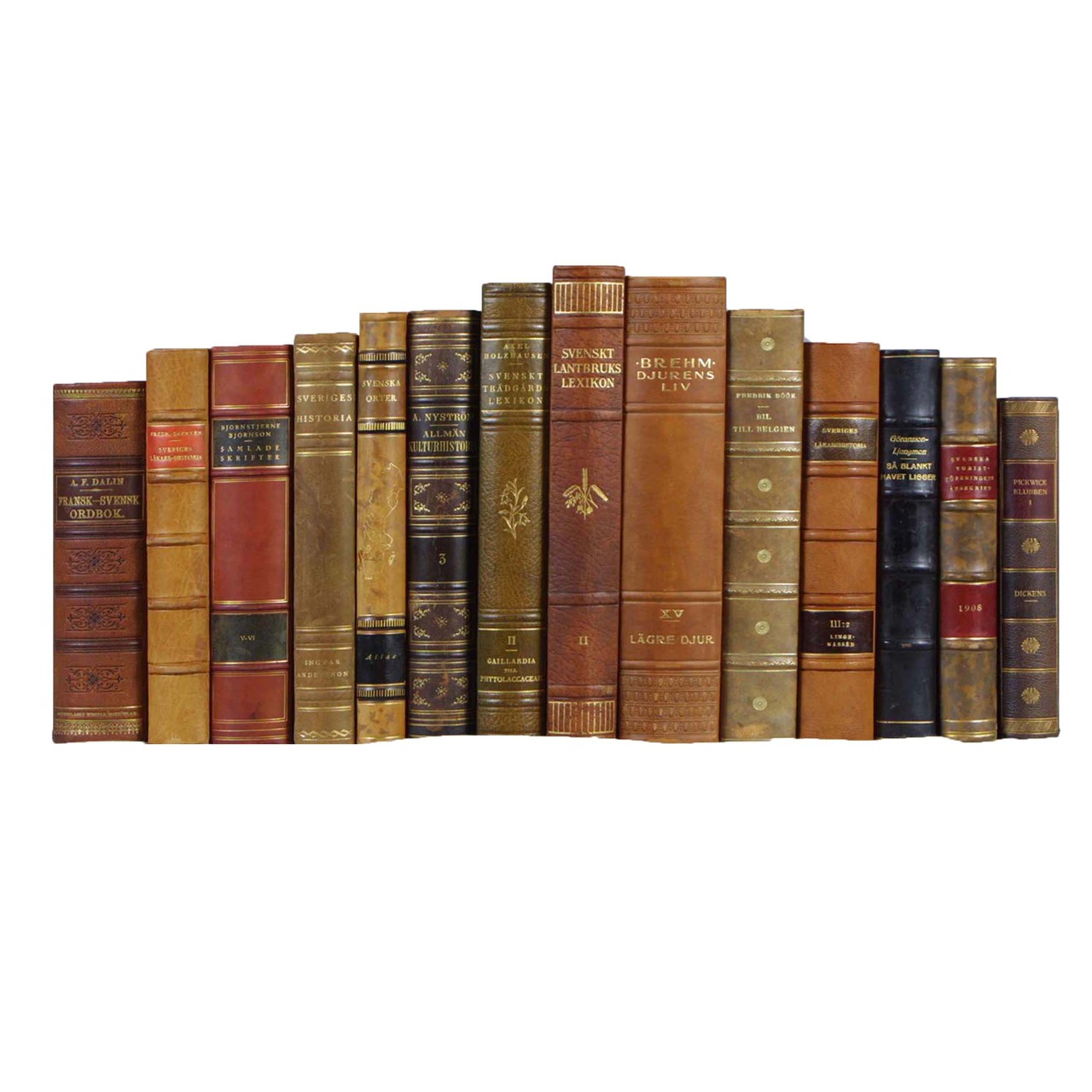 15 Vol. collection of our better leather bindings / 8.5-9.5" - E ...