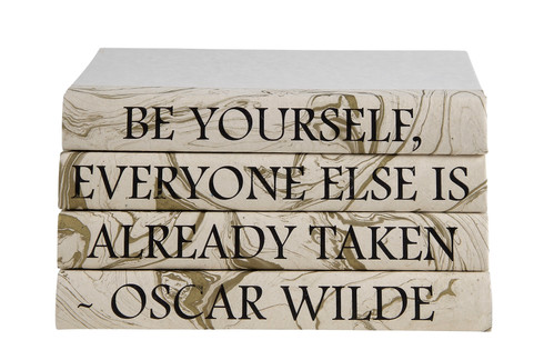 Custom Coffee Table Book Be Yourself Oscar Wilde Quote , Bookcase