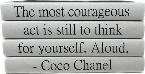 4 Vol. The most courageous Coco Chanel Quote / Black Covers / 9.5  Wide / Approx. 5 Tall