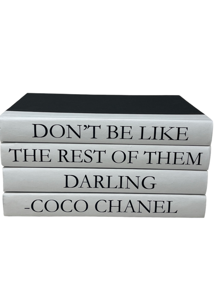 5 Vol. Coco Chanel An Interior Is Quote / Black Covers / 9.5 wide /  Approx. 6.25 tall