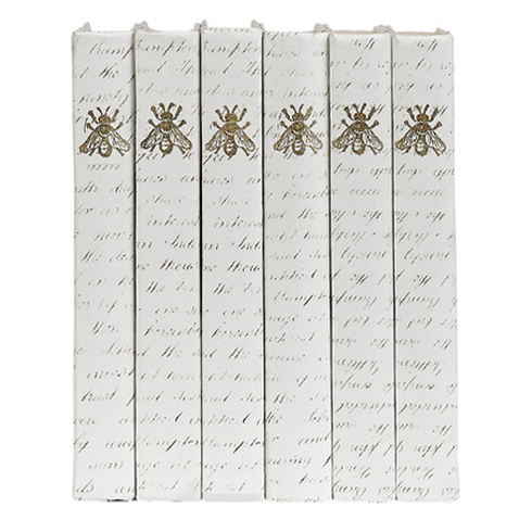 Gold Bee on Script Parchment Decorative Books