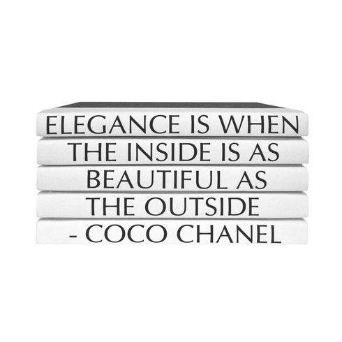 5 Vol Elegance Is When Coco Chanel Quote Black Covers 9 5 Wide Approx 6 25 Tall E Lawrence Ltd