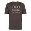 Audi F1 team graphic t shirt mens black grey front view