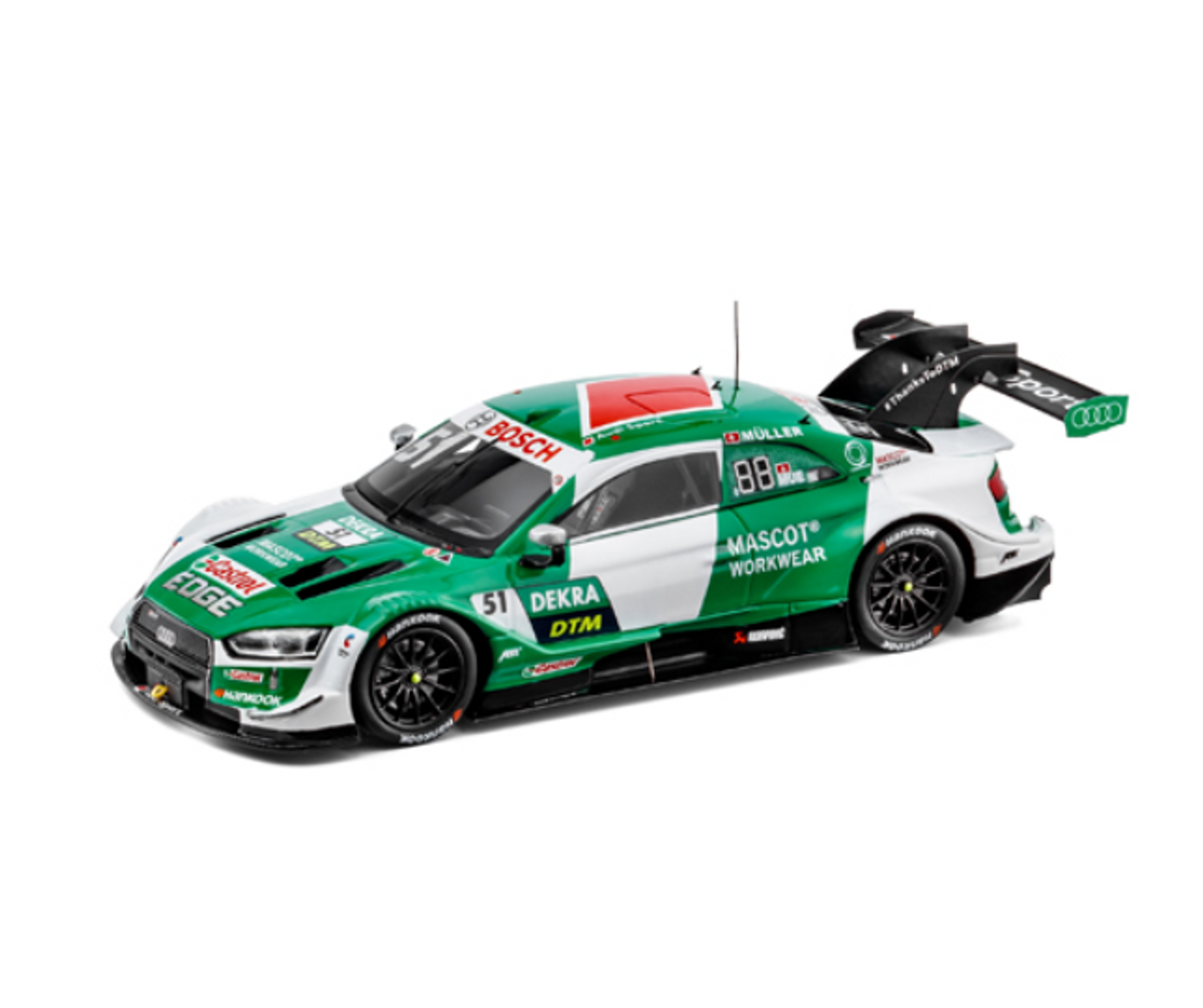Audi RS5 DTM 2020 - Nico Muller, model car, 1:43, green, white, Audi Sport collection