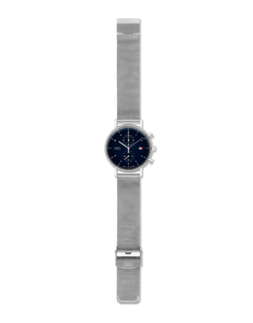 Audi chronograph watch - silver/night blue, Four Rings collection