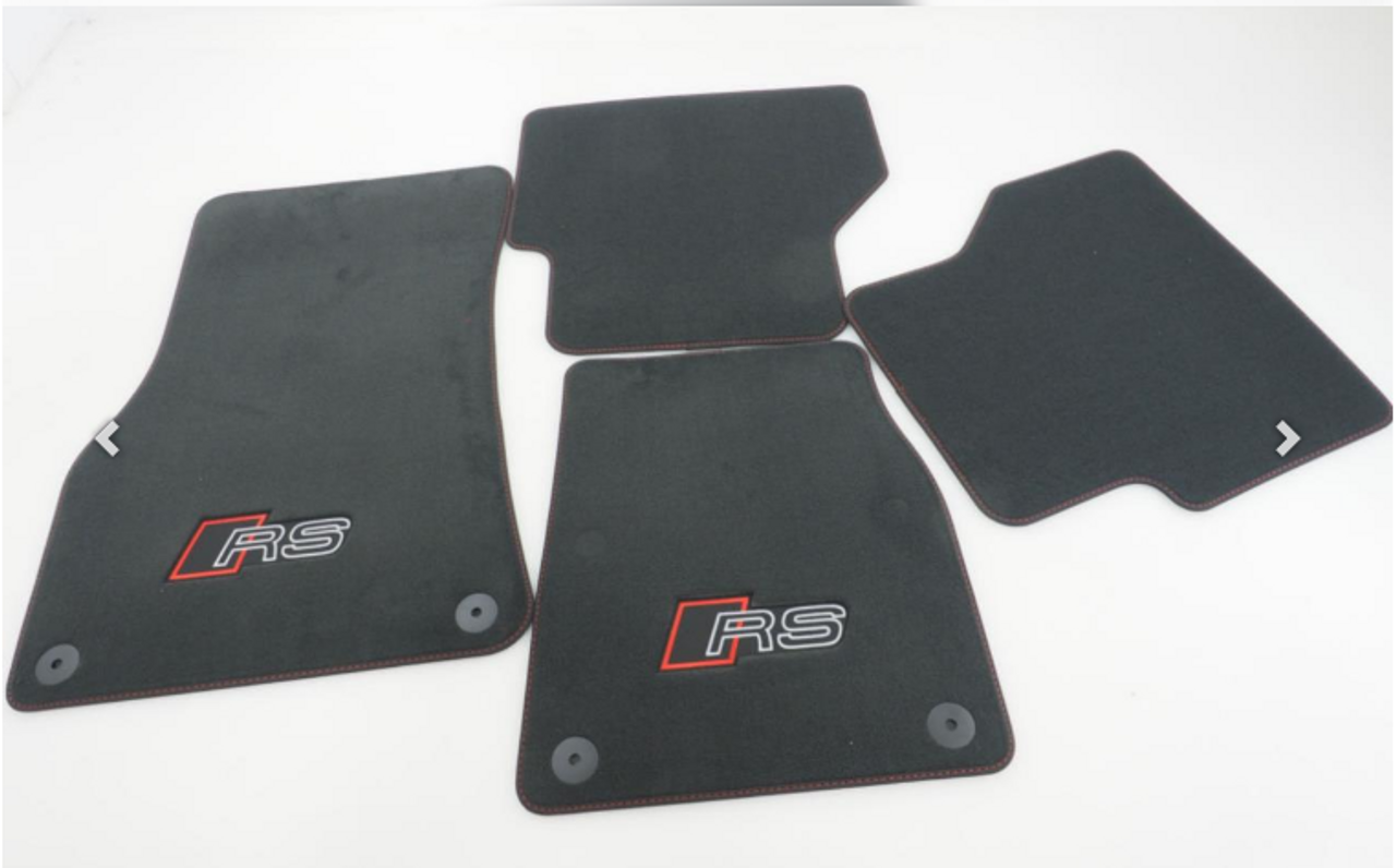 Audi RS6 RS7 RS Design Floor Mats Soul Black Express Red Stitching - 4K2863011F RPP