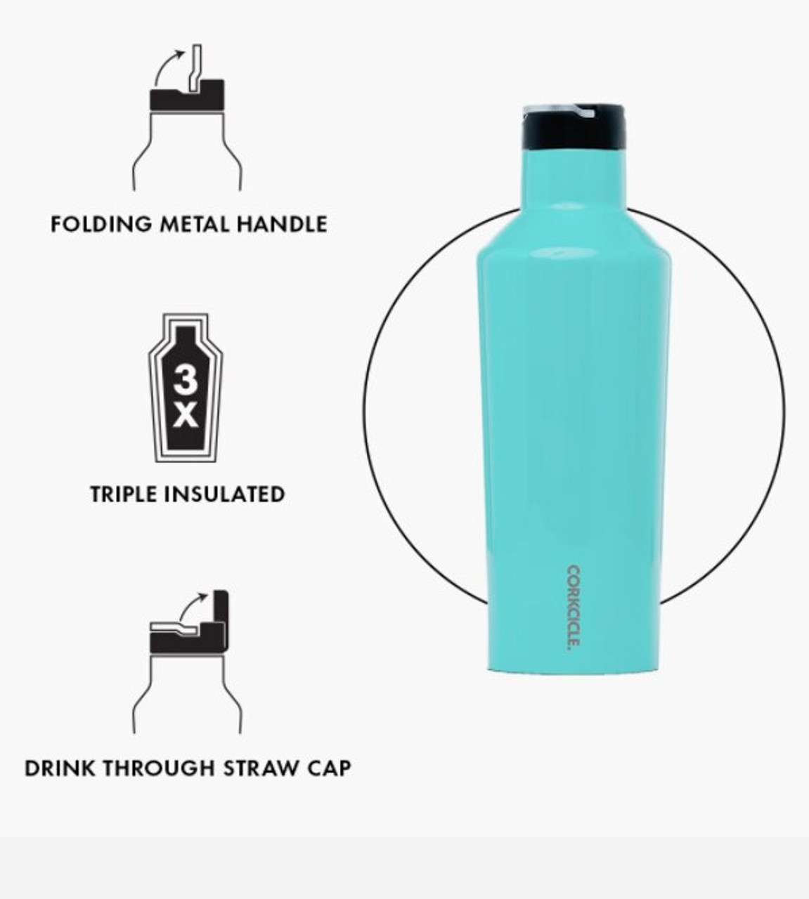 Corkcicle 40oz Sport Canteen - Matte Black