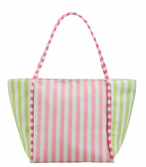 Mud Pie Pink Stripe Cooler Tote