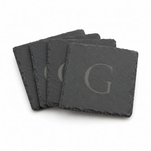 Engraved Slate Coaster Set