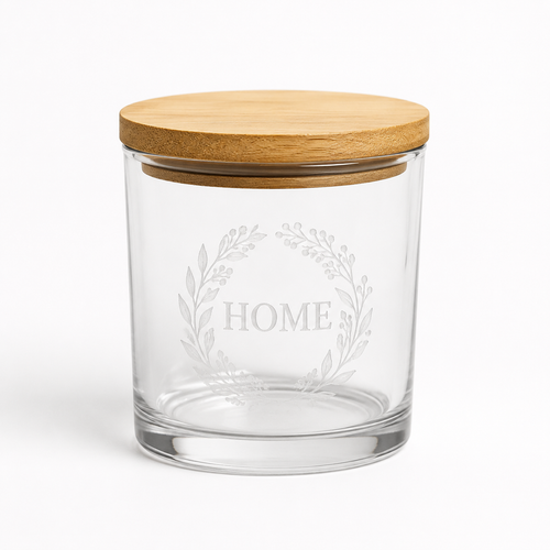 Engraved Glass Candle Jar