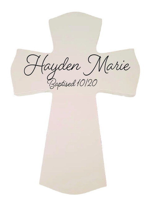 Personalized Wood Cross - White