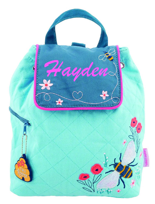 Personalized Quilted Backpack - Bee