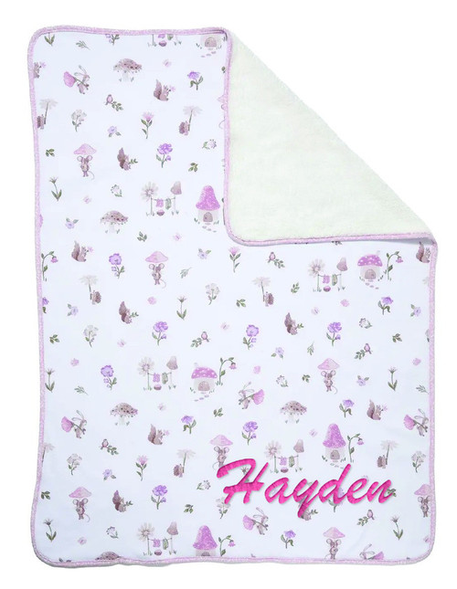 Personalized Mushroom House Sherpa Blanket - Mushroom House