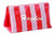 Personalized Travel Stripe Cosmetic Pouch - Pink Red