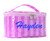 Personalized Striped Vinyl Travel Pouch - Fuchsia Pink